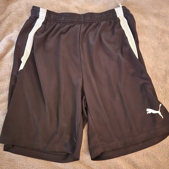 Mens 2 pairs Puma Black w/White Accent Soccer Shorts L - Picture 8 of 8